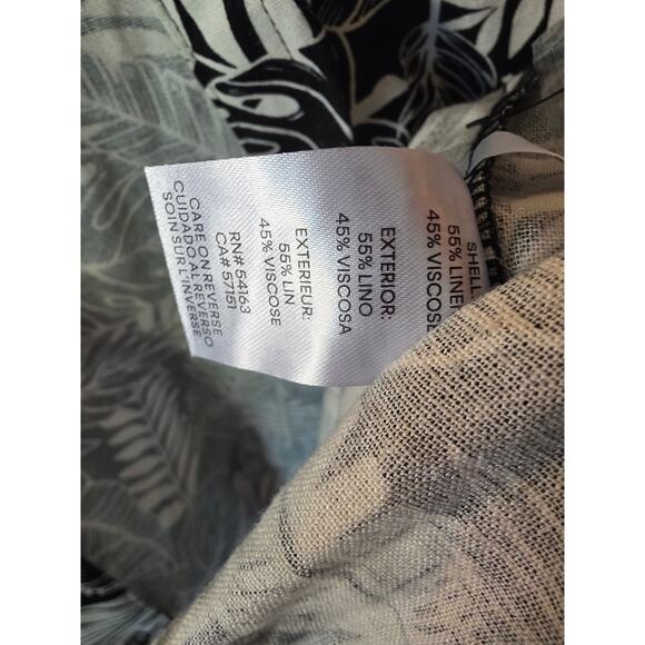 Calvin Klein Button Front Long Sleeve 1x Womens Plus Size Linen Blend Coastal - Picture 4 of 5